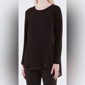 RUDSAK Dionne Top Blouse Sheer Black long sleeve flowy classic office knit XS